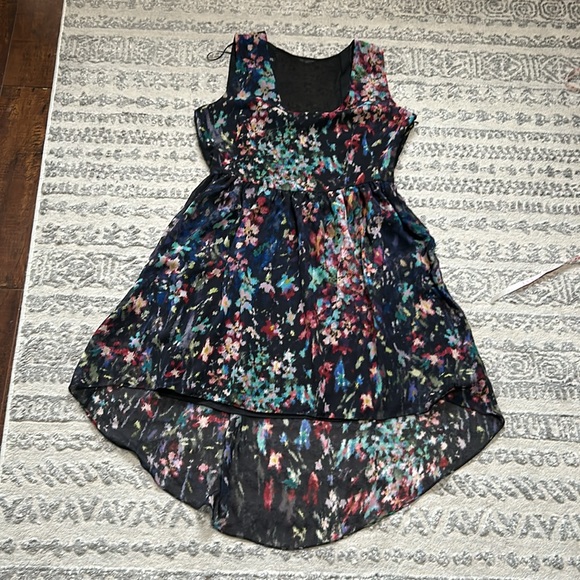 NWT ZARA BLACK MULTI-COLOURED FLORAL SPLATTER MULLET DRESS - Picture 6 of 6